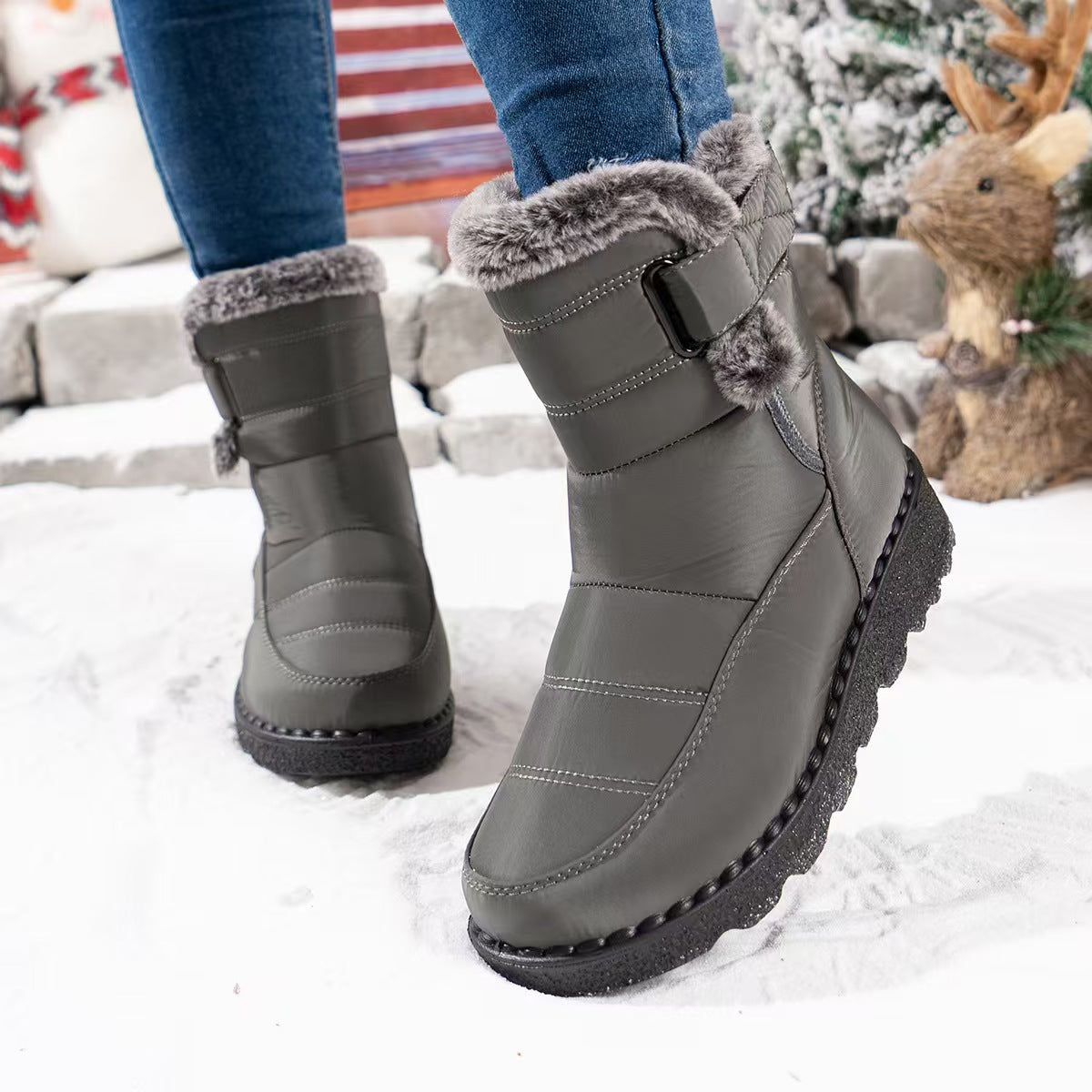 Popular high top snow boots with fleece   E259