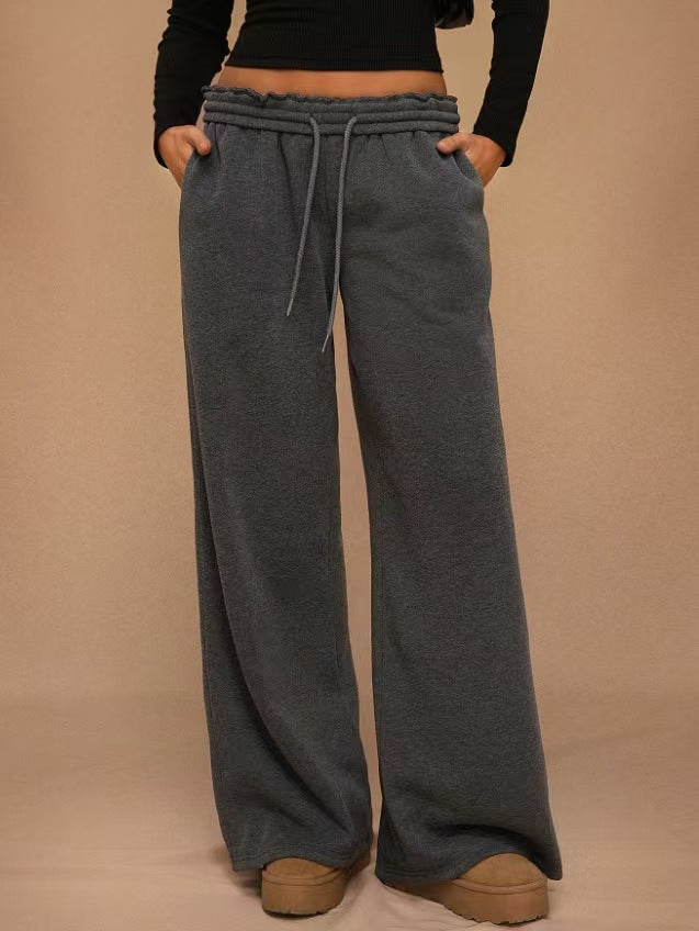 Wide leg loose solid color pants  E1405