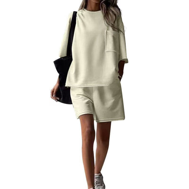 Summer casual loose short sleeved shorts set  E1239