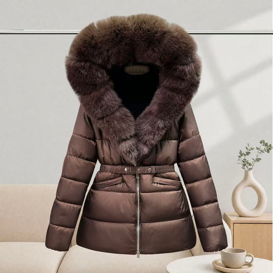 Women's cotton jacket with waist cinching  E1478