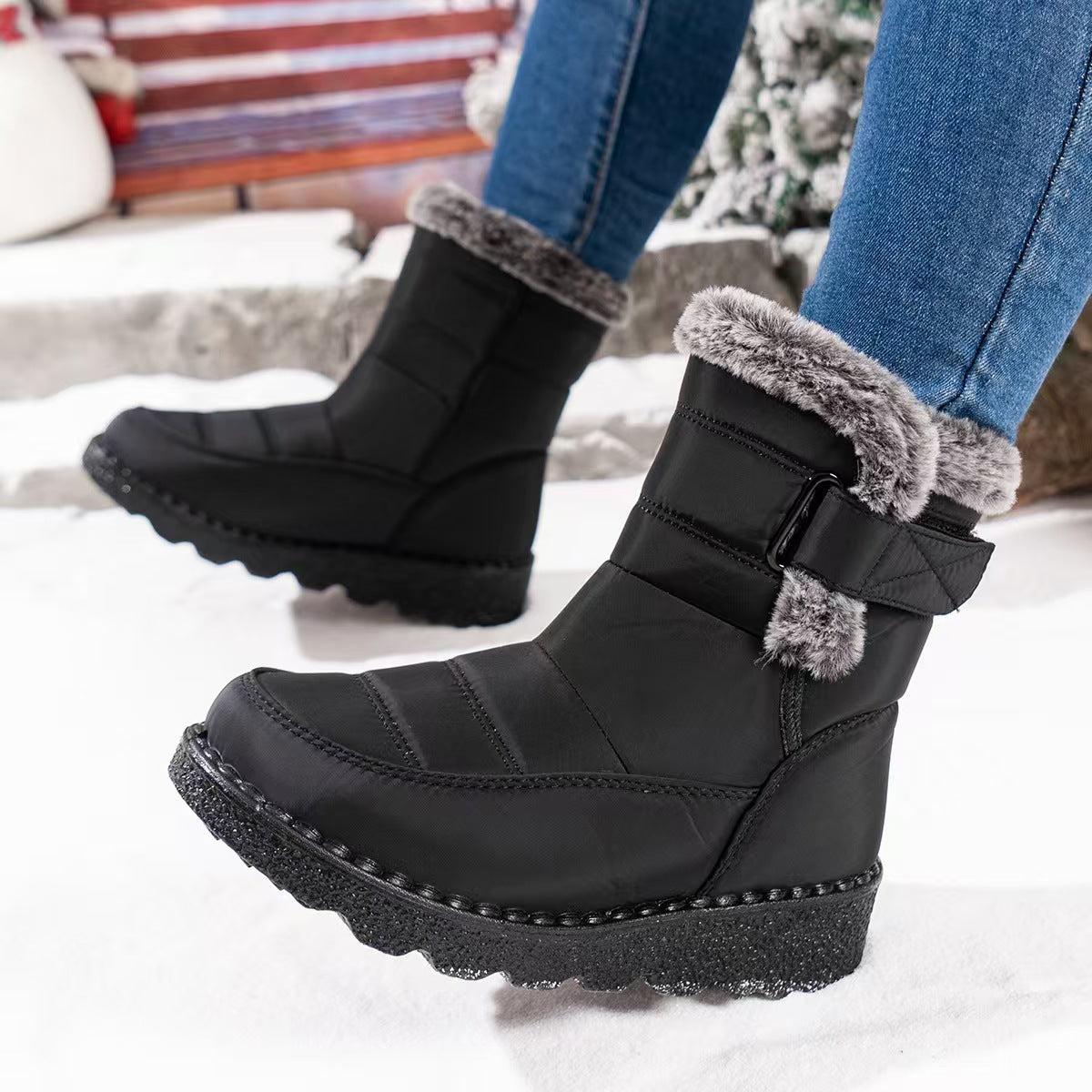 Popular high top snow boots with fleece   E259