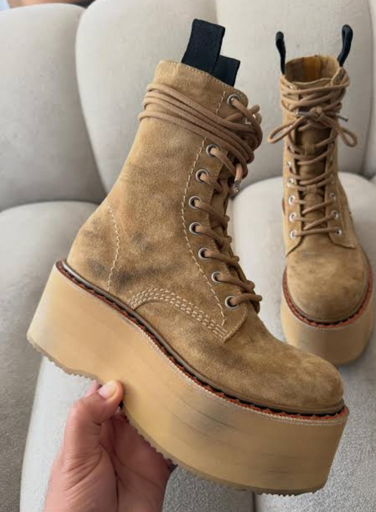Thick soled trendy casual versatile boots  E1485