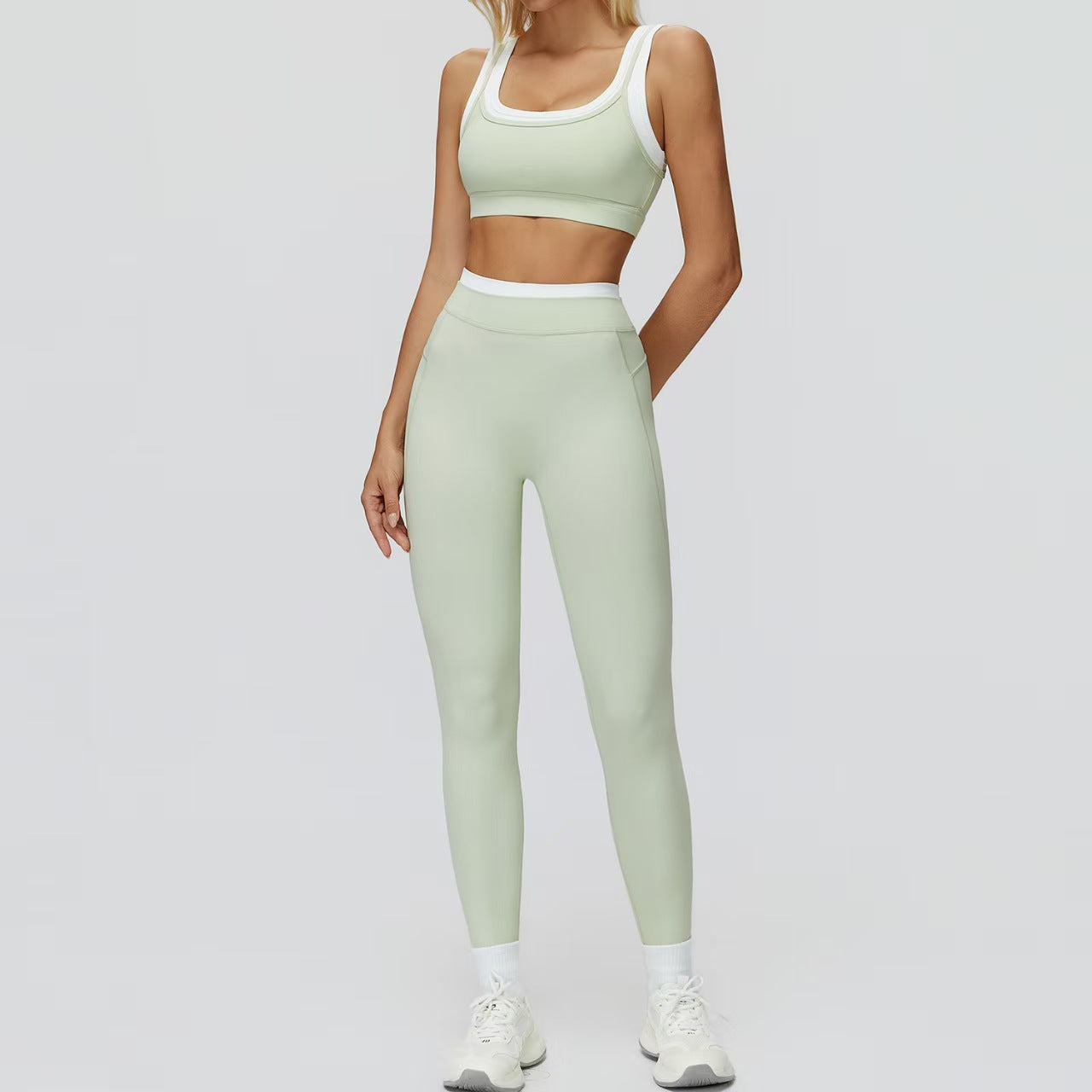 High waisted outdoor leisure versatile fitness suit E917