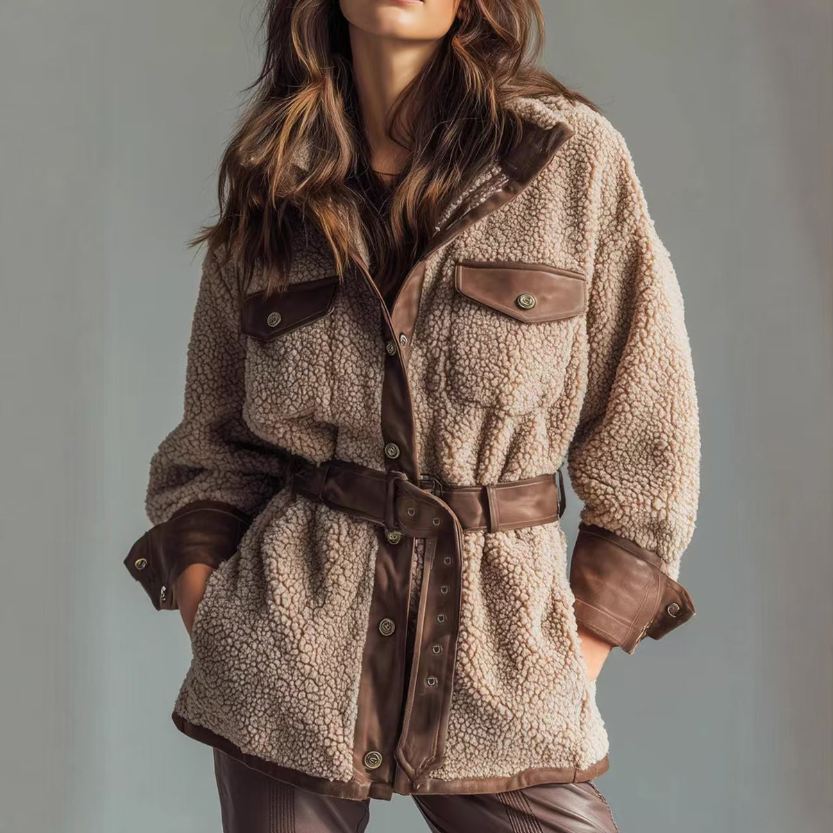 Plush coat women's clothing   E828