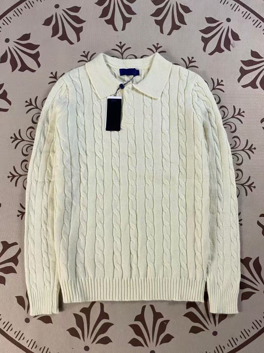 Loose sweater warm double button pullover   E838