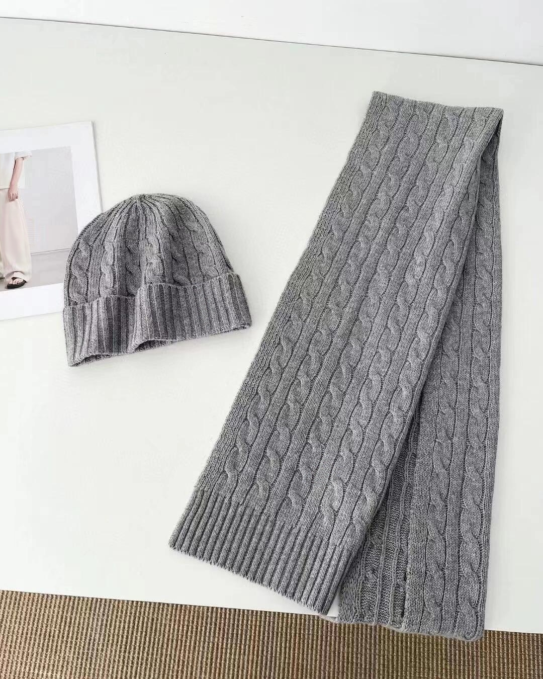 Popular high-end warm hat and scarf two-piece set   E1495