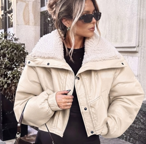 Short classic warm jacket  E1509