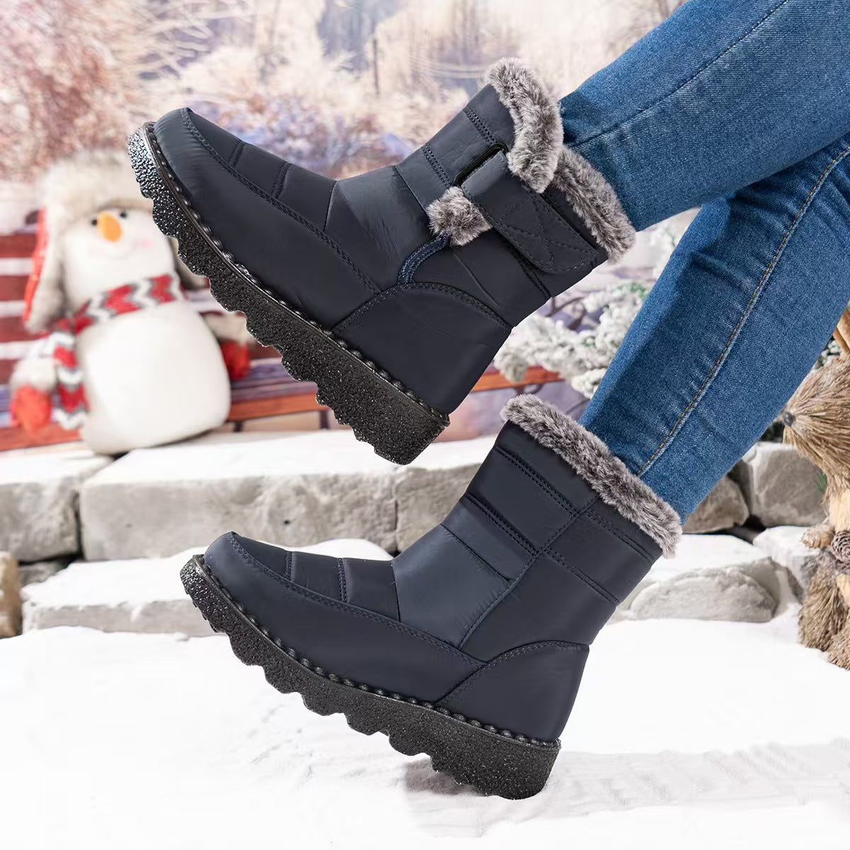 Popular high top snow boots with fleece   E259