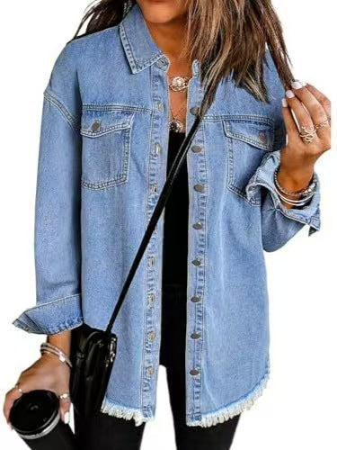Coat button worn hem jacket  E610