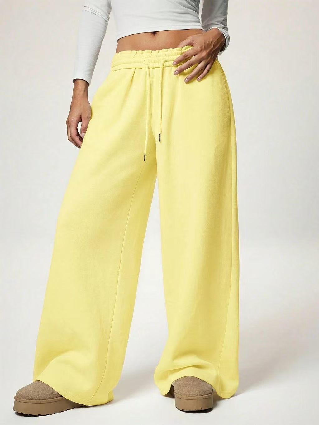 Wide leg loose solid color pants  E1405