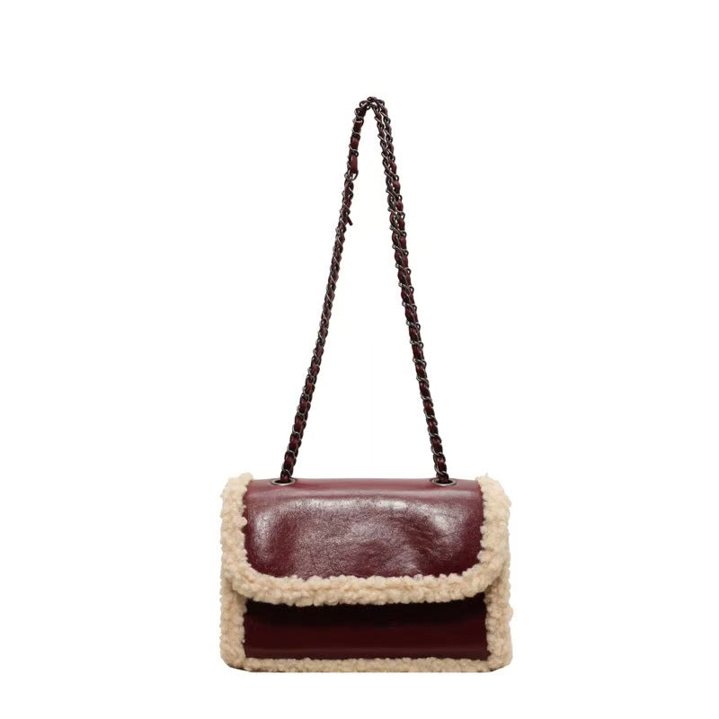 Diagonal single shoulder small square bag  E371