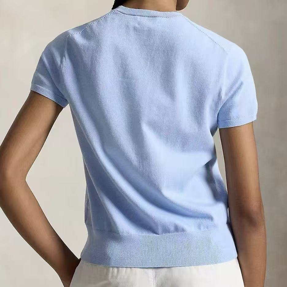 Knitted short sleeved slim fit versatile  E1429