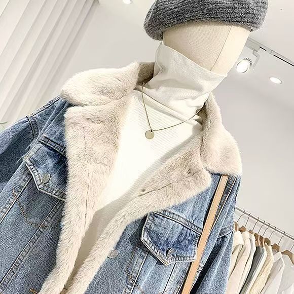 Thick casual loose warm jacket     E341