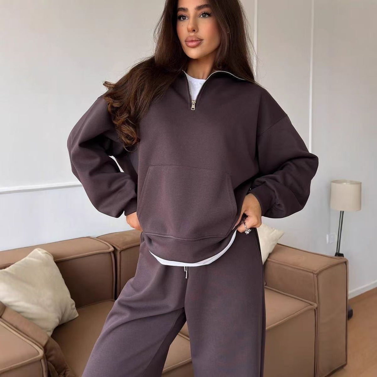 Casual loose long sleeved suit E1488