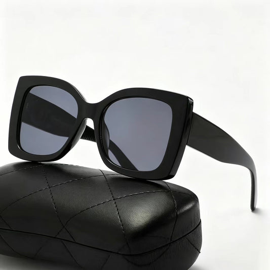 Wide leg sunglasses, square blackout glasses E1325