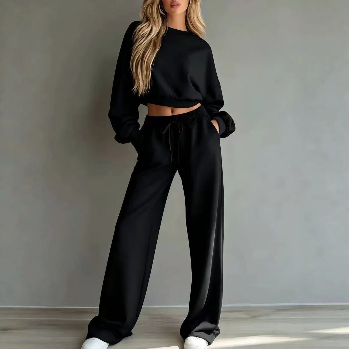 Spring and Autumn Long Sleeve Hooded Sports Set  E1410