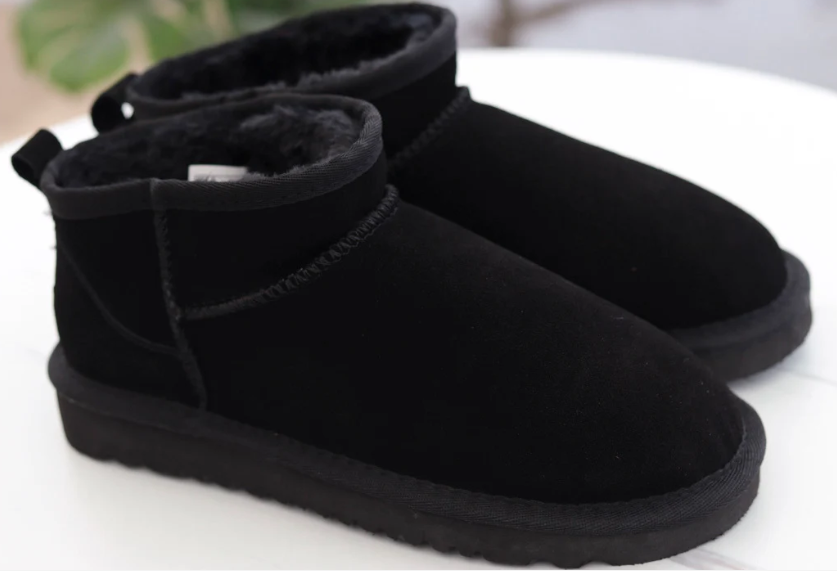 Low cut snow boots with plush anti slip   E476