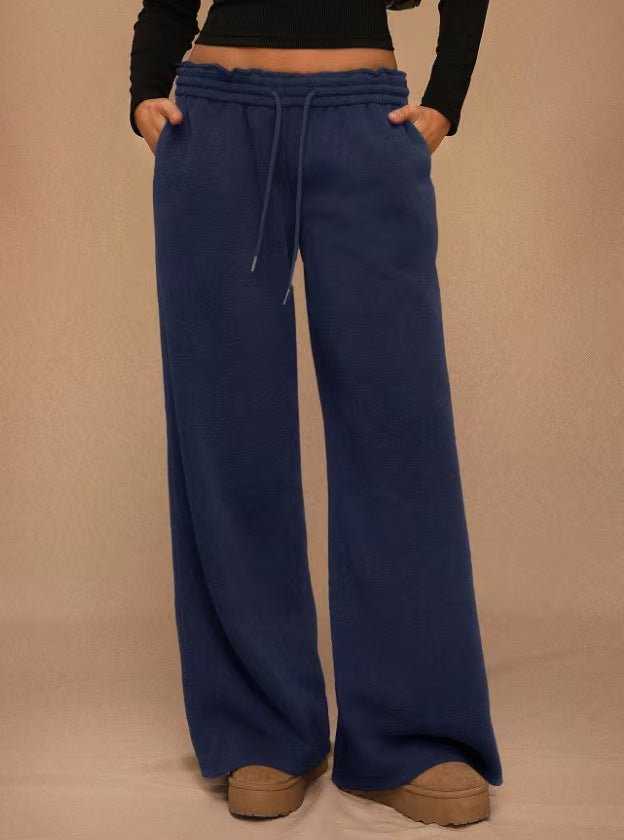 Wide leg loose solid color pants  E1405